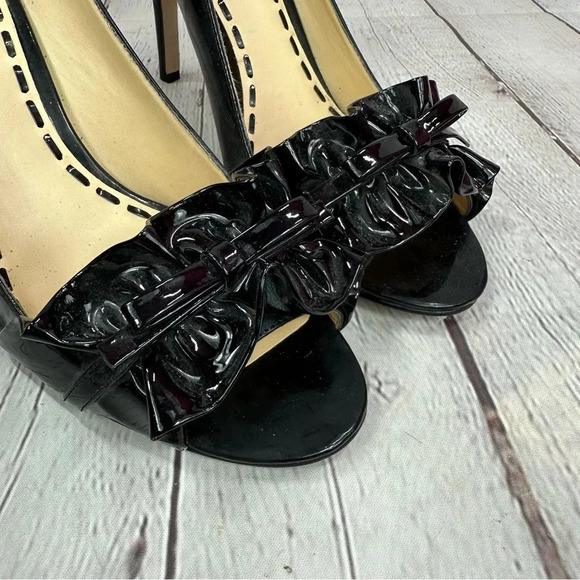 enzo angiolini eamielee black patent leather peep toe heels sz 8.5 - Picture 5 of 9